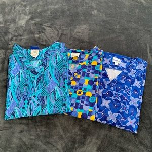 Women’s Nursing/Healthcare 3 piece scrub top bundle (B19)